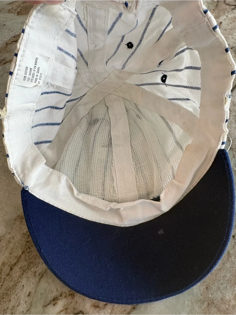 Vintage Baby Slugger Baseball Cap Soft 0-24 Months White Blue Sports Hat